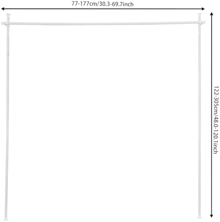 Raumteiler Paraventgestell Gardinenstange - Ausziehbare, freistehende Lösung für Wohnzimmer und Balkone, 0.7-1.77x 1.22-