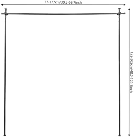 Raumteiler Paraventgestell Gardinenstange - Ausziehbare, freistehende Lösung für Wohnzimmer und Balkone, 0.7-1.77x 1.22-