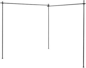 Schwarz Raumteiler Paraventgestell – Freistehender Raumtrenner ohne Vorhang für Wohnzimmer, Schlafzimmer & Büro