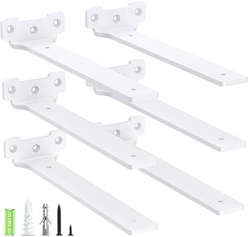 2 Stück robuste Regalhalter 15cm aus Metall mit Schrauben, 70 Kg Tragkraft, ideal für die Wohnraumgestaltung, Schwarz