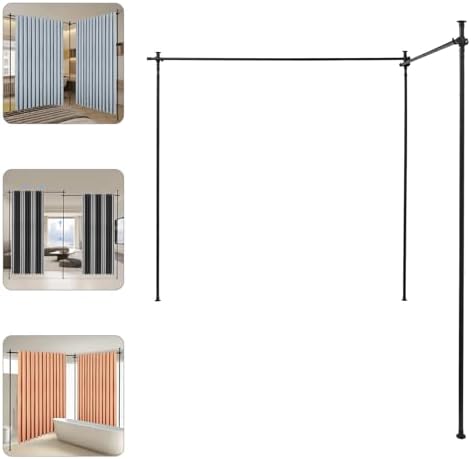 Schwarz Raumteiler Paraventgestell – Freistehender Raumtrenner ohne Vorhang für Wohnzimmer, Schlafzimmer & Büro
