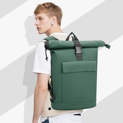Lekeinchi Rolltop Rucksack für Damen & Herren – Wasserdichter Laptoprucksack mit 17 Zoll Fach für Reisen, Uni & Arbeit -