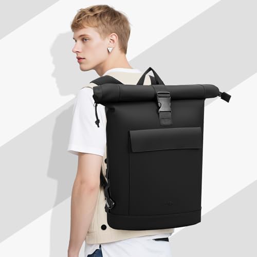 Lekeinchi Rolltop Rucksack für Damen & Herren – Wasserdichter Laptoprucksack mit 17 Zoll Fach für Reisen, Uni & Arbeit -