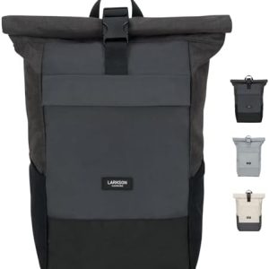 LARKSON Rolltop Rucksack für Damen & Herren - Wasserabweisend, ideal für Uni, Arbeit & Fahrrad