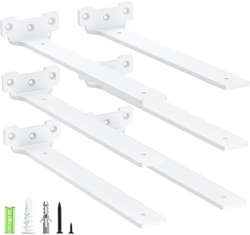 2 Stück robuste Regalhalter 15cm aus Metall mit Schrauben, 70 Kg Tragkraft, ideal für die Wohnraumgestaltung, Schwarz