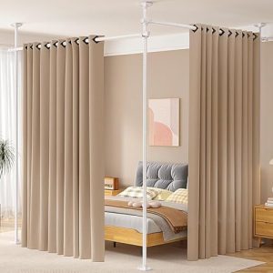 WELDUN Raumteiler Paraventgestell ohne Vorhang, freistehend, ideal für Wohnzimmer, Schlafzimmer & Büro – 227–312 cm (H),
