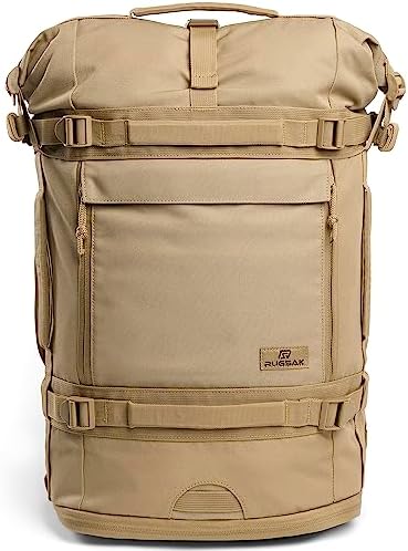 RS RUGSAK Explorer | Wasserabweisender Rolltop Rucksack für Herren & Damen | 30–40L Laptop und Weekender für Arbeit, Uni