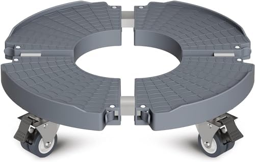 WELDUN Pflanzenroller mit 200KG Tragkraft, Ø 40-54 cm, feststellbar, ideal für Innen- & Außenbereich, 2er Set, Grau