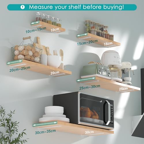 2 Stück robuste Regalhalter 15cm aus Metall mit Schrauben, 70 Kg Tragkraft, ideal für die Wohnraumgestaltung, Schwarz