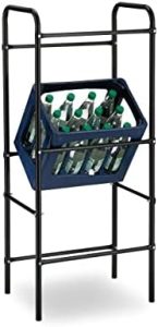 Relaxdays Getränkekistenregal schwarz, 116 x 50 x 34 cm, stabiler Getränkekistenständer für effiziente Lagerung zuhause