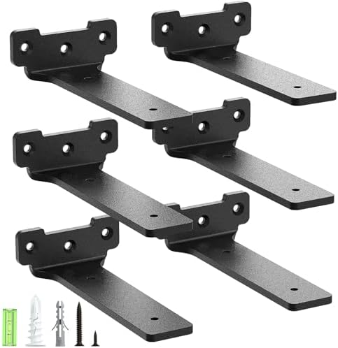 2 Stück robuste Regalhalter 15cm aus Metall mit Schrauben, 70 Kg Tragkraft, ideal für die Wohnraumgestaltung, Schwarz