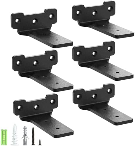 2 Stück robuste Regalhalter 15cm aus Metall mit Schrauben, 70 Kg Tragkraft, ideal für die Wohnraumgestaltung, Schwarz