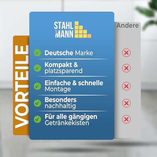 STAHLMANN® Getränkekistenregal für 4 Kisten - Robustes Kiefernholz-Regal für Ihre Getränke - Ideal für jeden Raum