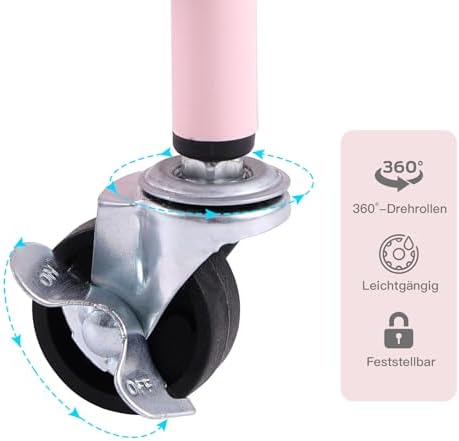 Schwarzer Rollwagen mit 3 Ebenen – Aufbewahrungswagen für Küche, Bad & Wohnzimmer mit abnehmbarem Holztablett und 4 Hake