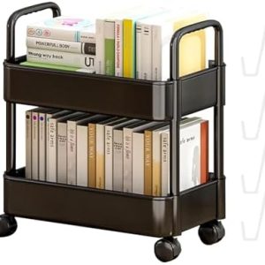 Küchenwagen Rollwagen 2 Ebenen Schwarz – Mobiler Servierwagen für Küche, Bad & Büro mit praktischem Stauraum