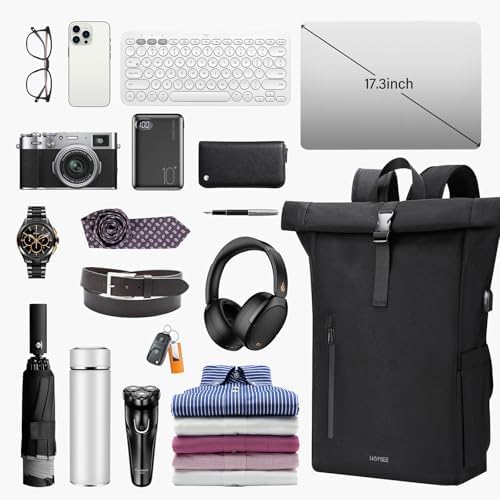 HOMIEE Rolltop Rucksack 30L für Herren und Damen – Wasserdichter Laptoprucksack für Arbeit & Reisen