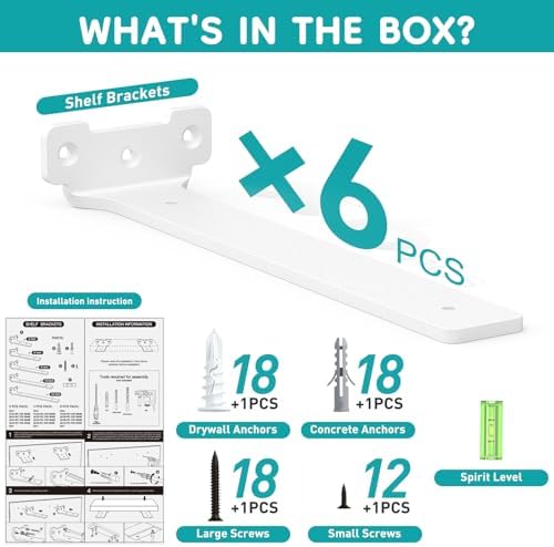 2 Stück robuste Regalhalter 15cm aus Metall mit Schrauben, 70 Kg Tragkraft, ideal für die Wohnraumgestaltung, Schwarz