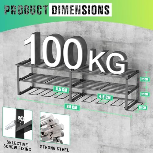 WELDUN Werkzeughalterung für Schlagbohrschrauber – 3 Ebenen Werkzeugregal für Garage und Werkstatt, mit seitlichem Schra