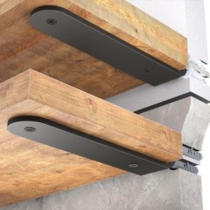 WELDUN 4 Stücke Regalhalterung 15 cm, Schwerlast Regalwinkel für Wandmontage, 70 KG Tragkraft, Schwarz