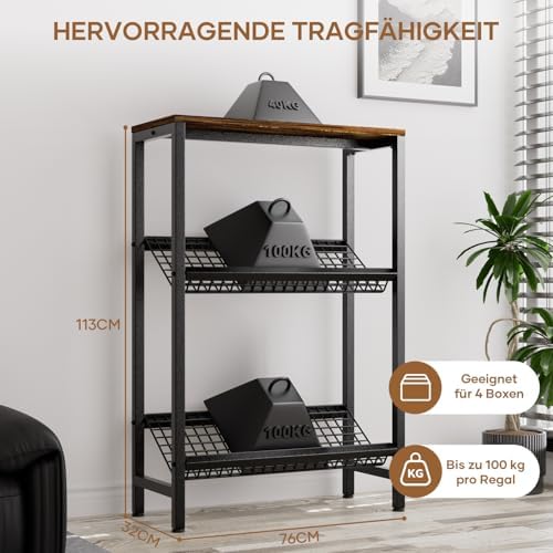 HFHOME Getränkekistenregal aus stabilem Metall mit verstellbarem Holzablage – Ideal für Küche, Keller und Garage!