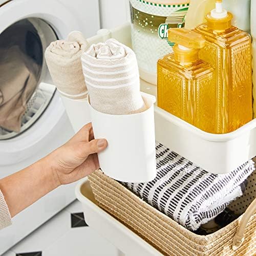 SONGMICS Servierwagen 3 Ebenen mit Griff und Bremsen – Idealer Küchenwagen für Schlafzimmer und Wohnzimmer, leicht aufzu