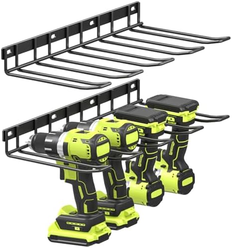 WELDUN Werkzeughalterung für Schlagbohrschrauber – 3 Ebenen Werkzeugregal für Garage und Werkstatt, mit seitlichem Schra