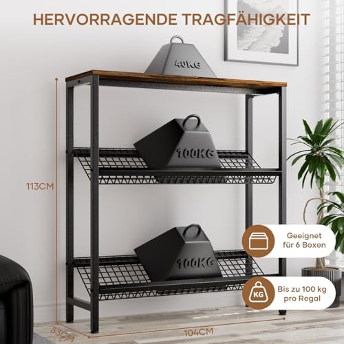 HFHOME Getränkekistenregal aus stabilem Metall mit verstellbarem Holzablage – Ideal für Küche, Keller und Garage!