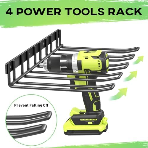 WELDUN Werkzeughalterung für Schlagbohrschrauber – 3 Ebenen Werkzeugregal für Garage und Werkstatt, mit seitlichem Schra
