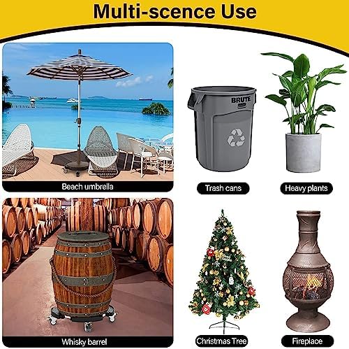 WELDUN Pflanzenroller mit 200KG Tragkraft, Ø 40-54 cm, feststellbar, ideal für Innen- & Außenbereich, 2er Set, Grau