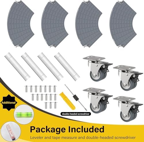 WELDUN Pflanzenroller mit 200KG Tragkraft, Ø 40-54 cm, feststellbar, ideal für Innen- & Außenbereich, 2er Set, Grau