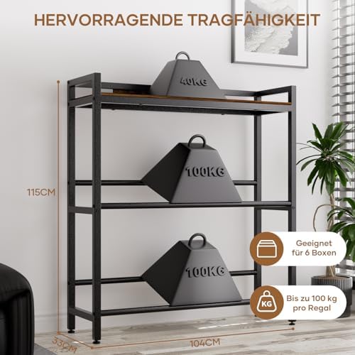 HFHOME Getränkekistenregal aus stabilem Metall mit verstellbarem Holzablage – Ideal für Küche, Keller und Garage!