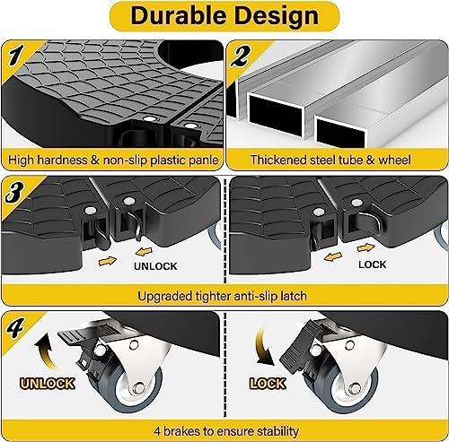 WELDUN Pflanzenroller mit 200KG Tragkraft, Ø 40-54 cm, feststellbar, ideal für Innen- & Außenbereich, 2er Set, Grau