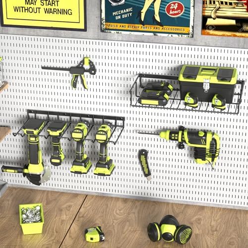 WELDUN Werkzeughalterung für Schlagbohrschrauber – 3 Ebenen Werkzeugregal für Garage und Werkstatt, mit seitlichem Schra